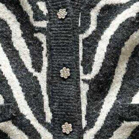 Zara Zebra Print Boyfriend Fit Cardigan - Picture 3 of 3